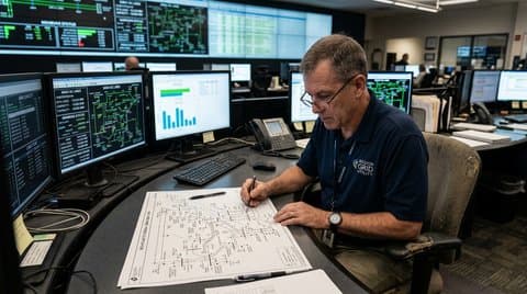 Utility control room dispatch monitoring