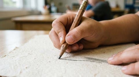A six-year-old child practicing handwriting with an occupational therapist