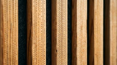 Porous cedar acoustic wall assembly detail