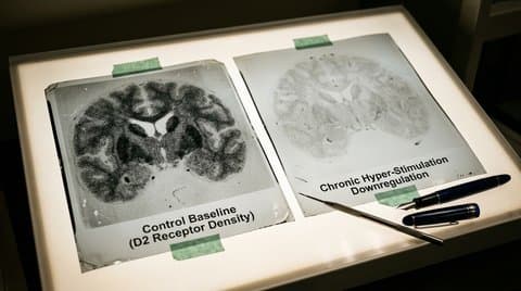 Autoradiography comparison of striatal D2 receptor density on hospital lightbox