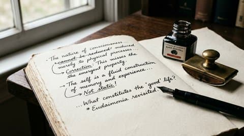 Arthur Pendelton handwritten draft notes on laid cotton paper with fountain pen and iron gall ink