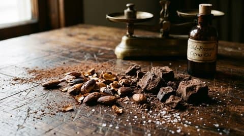 Toasted Almond Shards and Cocoa Butter Solids